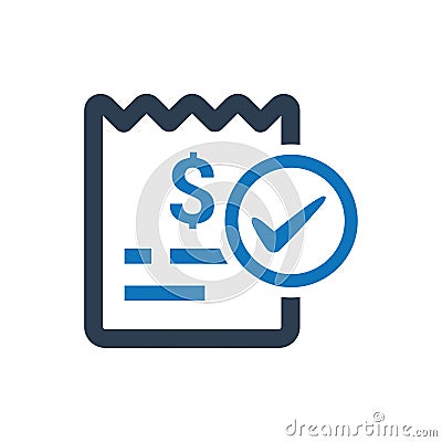 Bill Paid Icon Vector Illustration