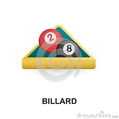 Billard icon. 3d illustration from table games collection. Creative Billard 3d icon for web design, templates Vector Illustration