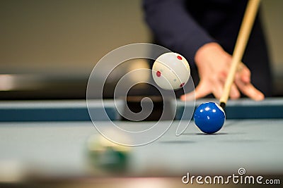 Billard jump shot Stock Photo