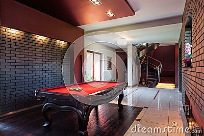 Billard in private interior Stock Photo