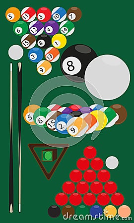 Billard and snooker Vector Illustration