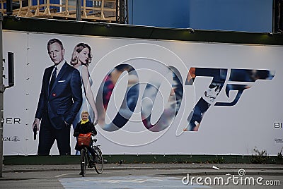 BILLBAORD 007 SPECTRE FILM Editorial Stock Photo