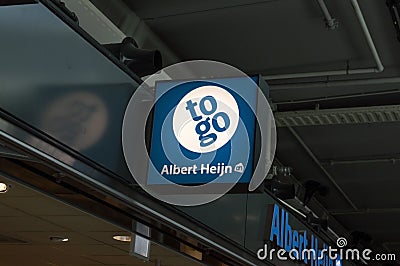 Billboard Albert Heijn To Go Supermarket At Schiphol Plaza The Netherlands 2019 Editorial Stock Photo