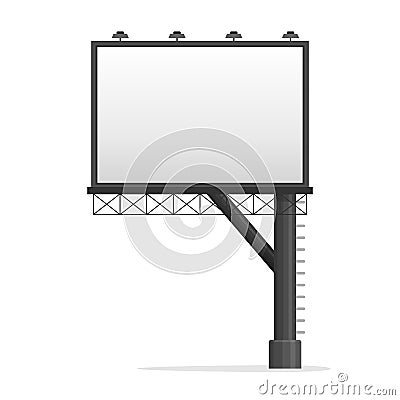 Billboard blank set. Empty billboard isolated on white background. City outdoor blank banner large format for advertise Vector Illustration