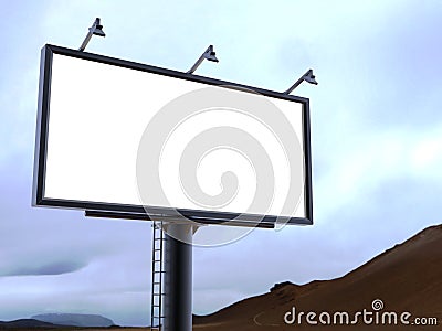 Billboard blank white for outdoor advertising poster or blank billboard advertisement mock up template . Stock Photo