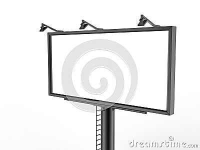 Billboard blank white for outdoor advertising poster or blank billboard advertisement mock up template . Stock Photo