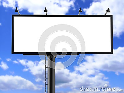 Billboard blank white for outdoor advertising poster or blank billboard advertisement mock up template . Stock Photo