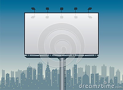 City Billboard Vector Illustration