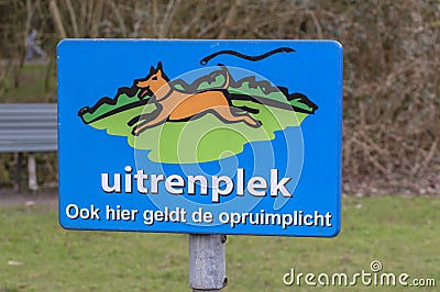 Billboard Dogs Are Allowed To Run Here At Amsterdam The Netherlands 22-3-2021 Editorial Stock Photo