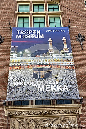 Billboard From The Exhibition Verlangen Naar Mekka At The Tropenmuseum Museum At Amsterdam The Netherlands 2019 Editorial Stock Photo