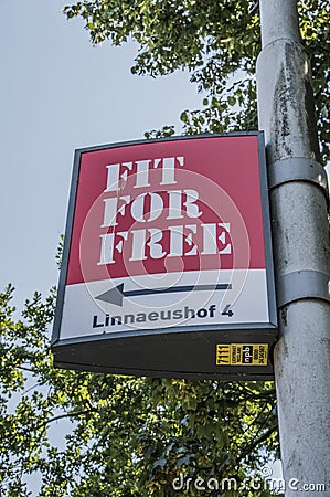 Billboard From Fit For Free At Amsterdam East The Netherlands Editorial Stock Photo