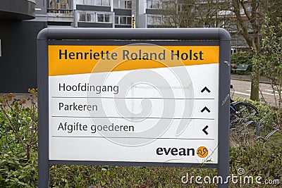 Billboard Henriette Roland Holst At Amsterdam The Netherlands 20-3-2020 Editorial Stock Photo