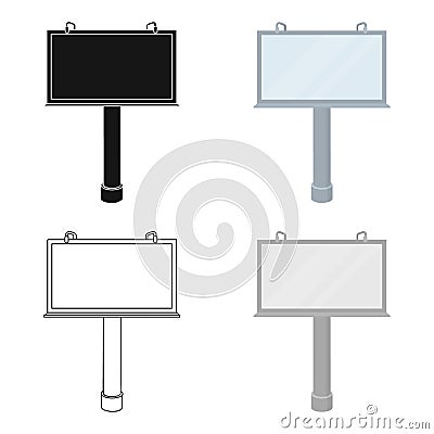 Billboard icon in cartoon style isolated on white background. Advertising symbol stock vector illustration. Vector Illustration