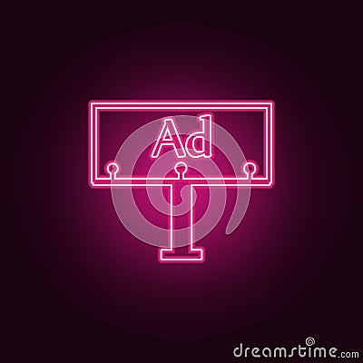 Billboard icon. Elements of Web in neon style icons. Simple icon for websites, web design, mobile app, info graphics Stock Photo