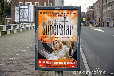 Billboard Jesus Christ Superstar At Amsterdam The Netherlands 2019 Editorial Stock Photo