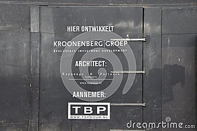 Billboard Kroonenberg Groep Real Estate Investment Development At Amsterdam The Netherlands 2018 Editorial Stock Photo