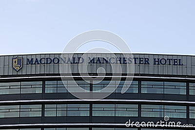 Billboard Macdonald Manchester Hotel At Manchester England 2019 Editorial Stock Photo