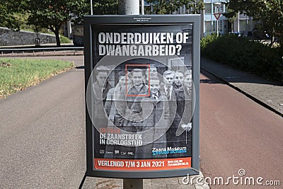 Billboard Risico Of Veiligheid Zaans Museum At Amsterdam The Netherlands 21-8-2020 Editorial Stock Photo