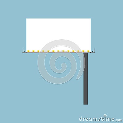 Billboard road signage vertical offer front view vector icon ad. Information advertisement city banner element Vector Illustration