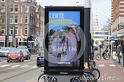 Billboard Shein Fashion At Amsterdam The Netherlands 23-3-2023 Editorial Stock Photo