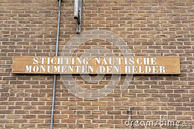 Billboard Stichting Nautische Monumenten At Den Helder The Netherlands 23-9-2019 Editorial Stock Photo