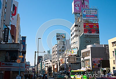 Billboards on roof in tokyo Editorial Stock Photo