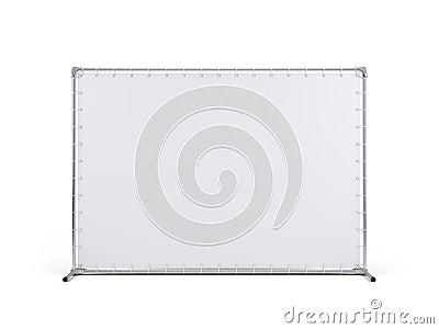 Billet press wall with blank banner for Mobile trade or press show. isolated on white Stock Photo