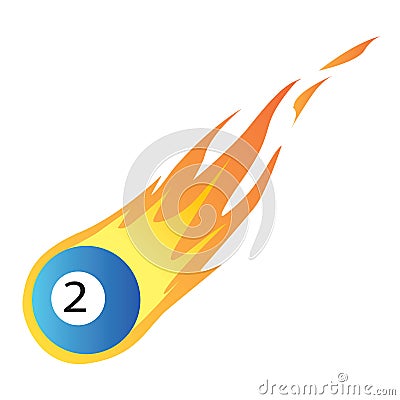 Billiard Ball in Fire Vector Illustration