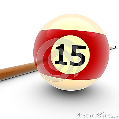 Billiard Ball Number Fifteen Stock Photo