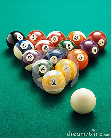 Billiard balls Stock Photo