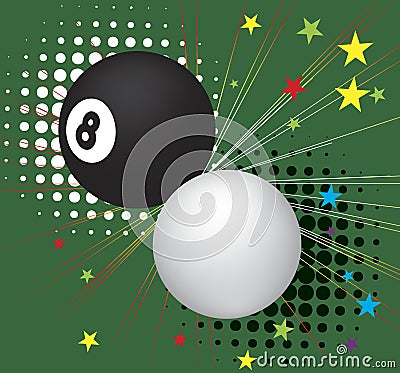Billiard balls in action Vector Illustration
