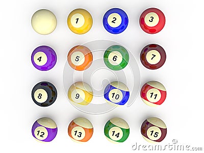 Billiard balls all Stock Photo