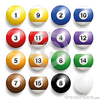 Billiard Balls Vector Illustration