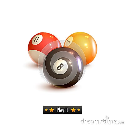 Billiard balls isolated Vector Illustration