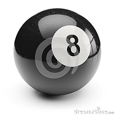 Billiard black eight ball. on white background Stock Photo