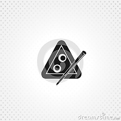 Billiard cues and triangle icon. design element Vector Illustration