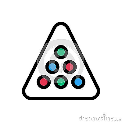 Billiard flat color icon Vector Illustration