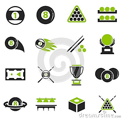 Billiard icons set Stock Photo