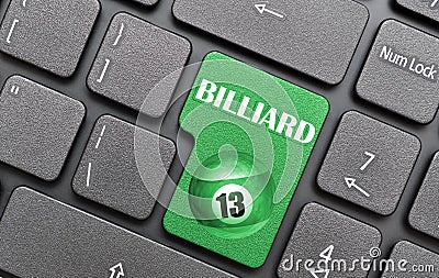 Billiard on keyboard Stock Photo