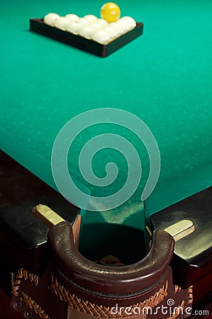 Billiard pocket Stock Photo