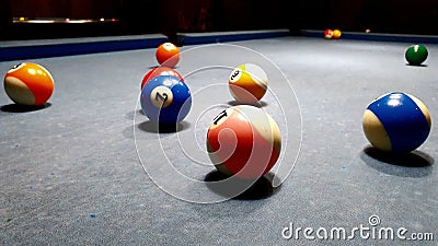 Billiard Pool table nineball eightball Stock Photo