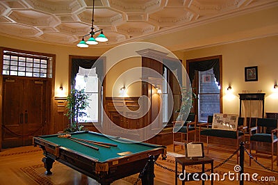 Billiard Room in Boldt Castle, NY, USA Editorial Stock Photo