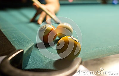 Billiard shot Stock Photo