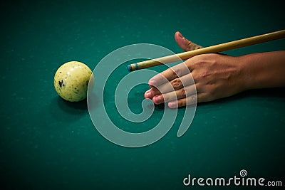 Billiard table with balls. Russian billiards Stock Photo