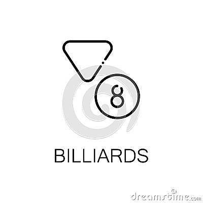 Billiards flat icon or logo for web design. Vector Illustration