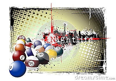 Billiards frame Vector Illustration