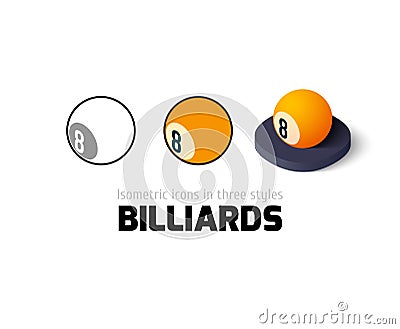 Billiards icon in different style Vector Illustration