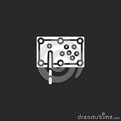 billiards icon. Filled billiards icon for website design and mobile, app development. billiards icon from filled hobbies Vector Illustration