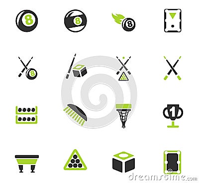 billiards icon set Stock Photo