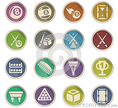 billiards icon set Stock Photo